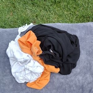 Black, Orange, and White Fabric Bundle